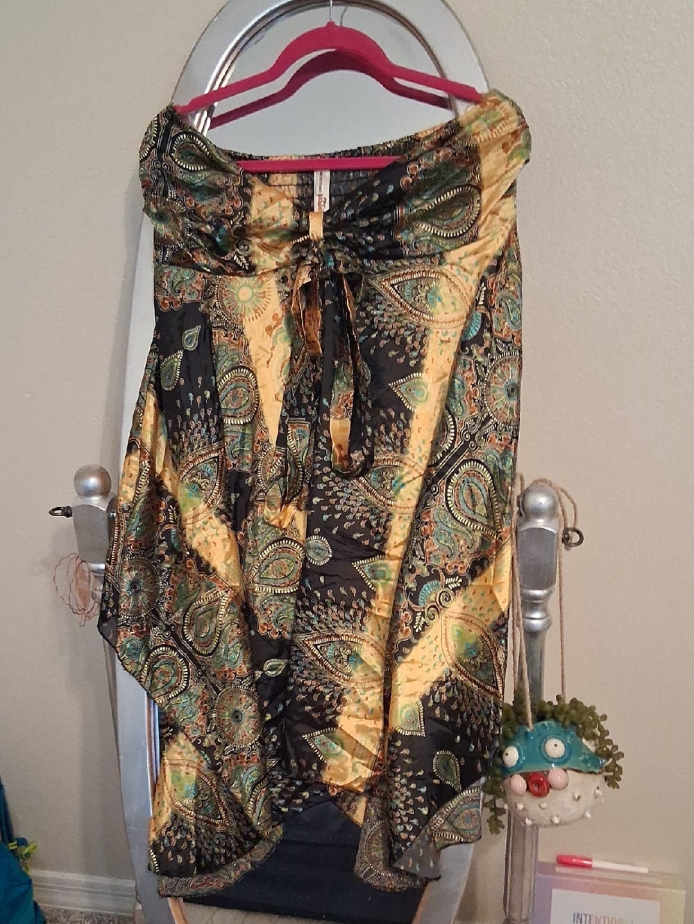 Boho Paisley Dress in Black & Gold